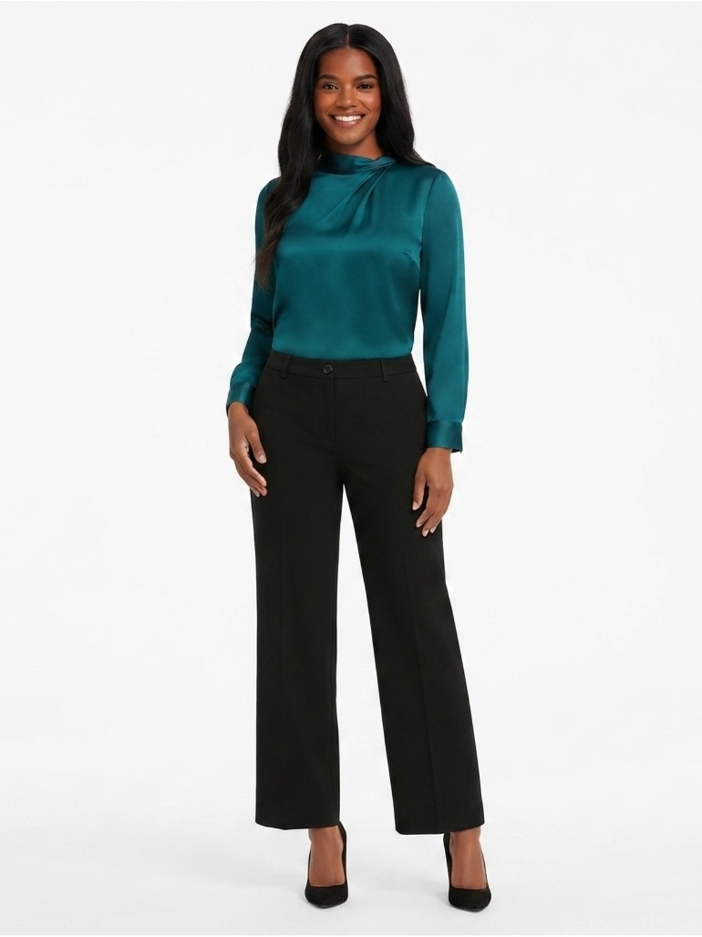 Hillard & Hanson Black Stretch Dress Pants Size 10